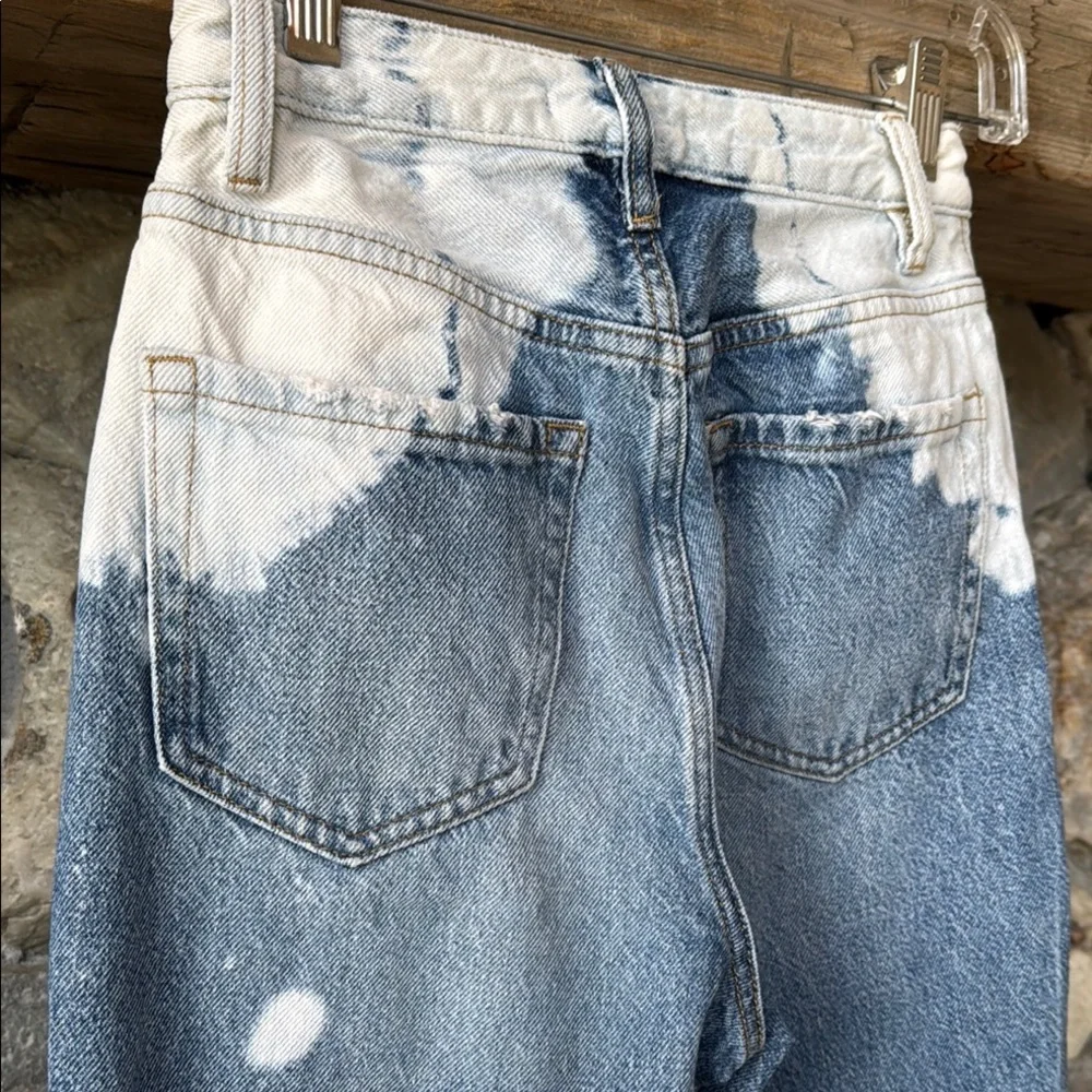 PacSun Blue & White Straight Leg Tie Dye Jeans Women’s size 24 - Picture 3 of 13